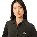 Green - Lifestyle - Lacoste Womens-Ladies Pique Belted Shirt Dress