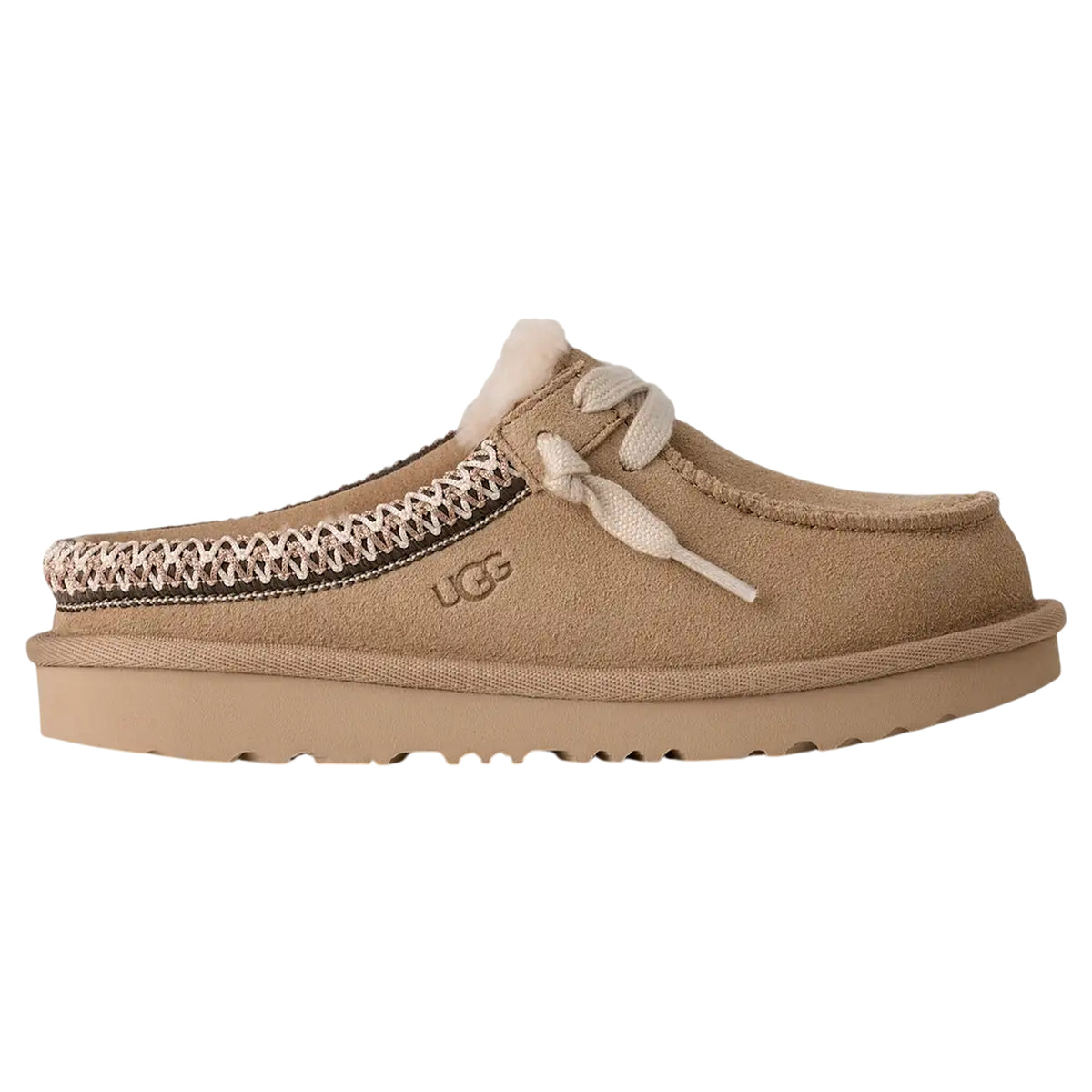 Sand - Front - UGG Childrens-Kids Tasman Suede Mule Slippers