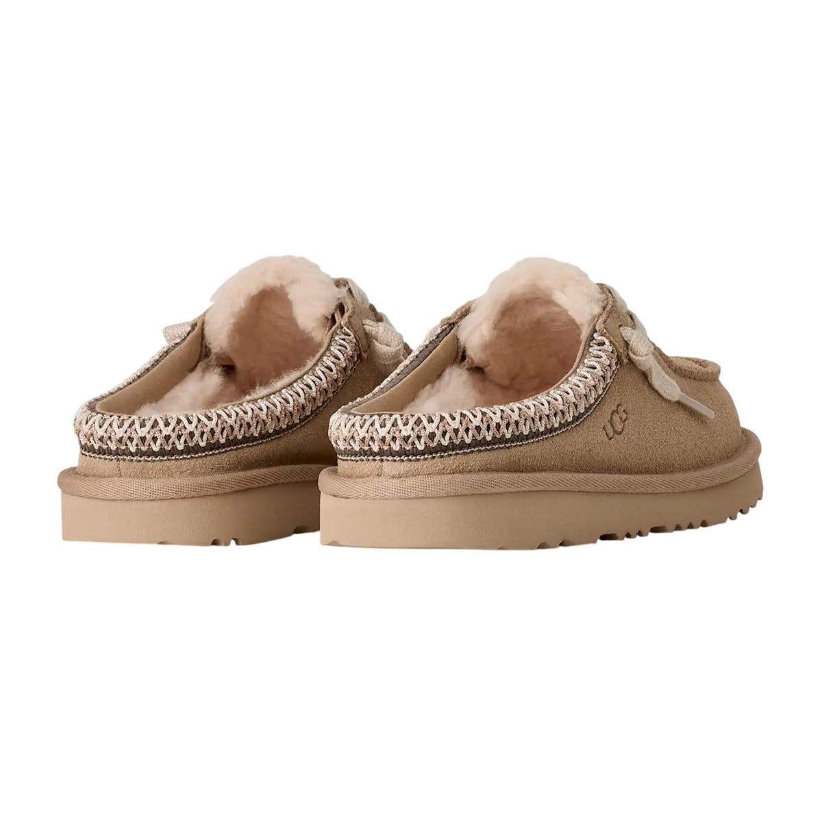 Sand - Back - UGG Childrens-Kids Tasman Suede Mule Slippers