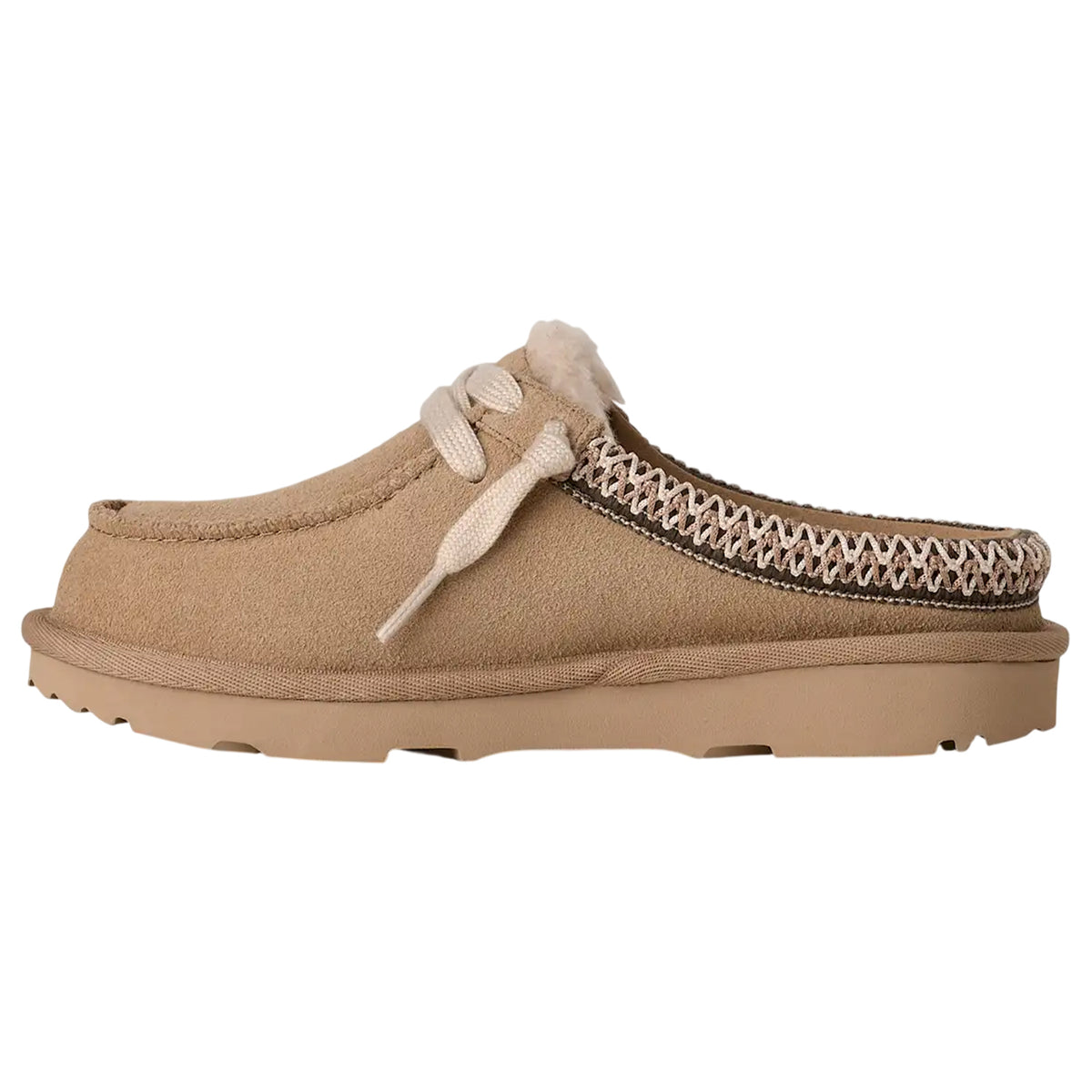 Sand - Side - UGG Childrens-Kids Tasman Suede Mule Slippers