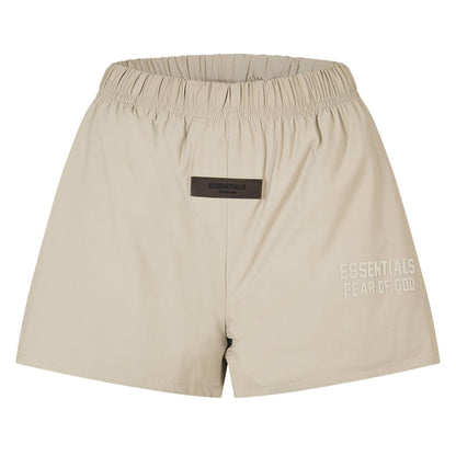 Seal Grey - Front - Fear Of God Essentials Womens-Ladies Cotton Blend Logo Cycling Shorts