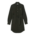 Green - Front - Lacoste Womens-Ladies Pique Belted Shirt Dress