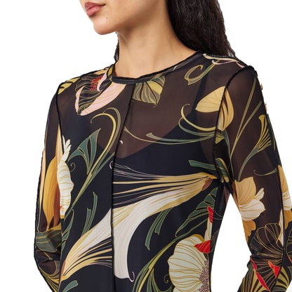 Black - Side - Ted Baker Womens-Ladies Sheer Fabric Regular Mini Dress