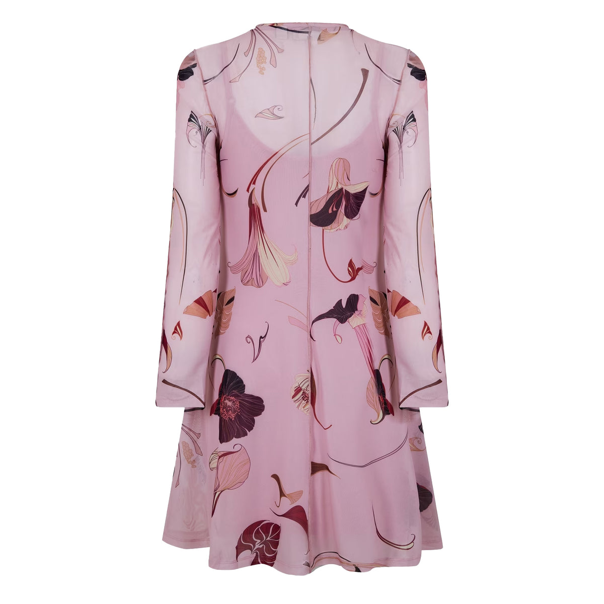 Light Pink - Back - Ted Baker Womens-Ladies Sheer Fabric Regular Mini Dress