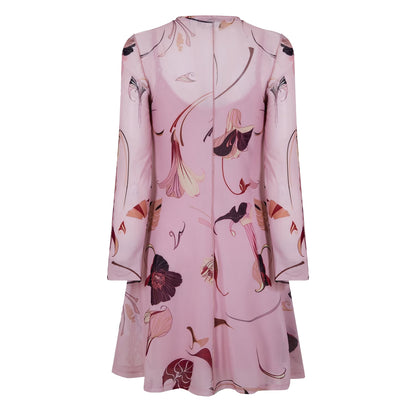 Light Pink - Back - Ted Baker Womens-Ladies Sheer Fabric Regular Mini Dress