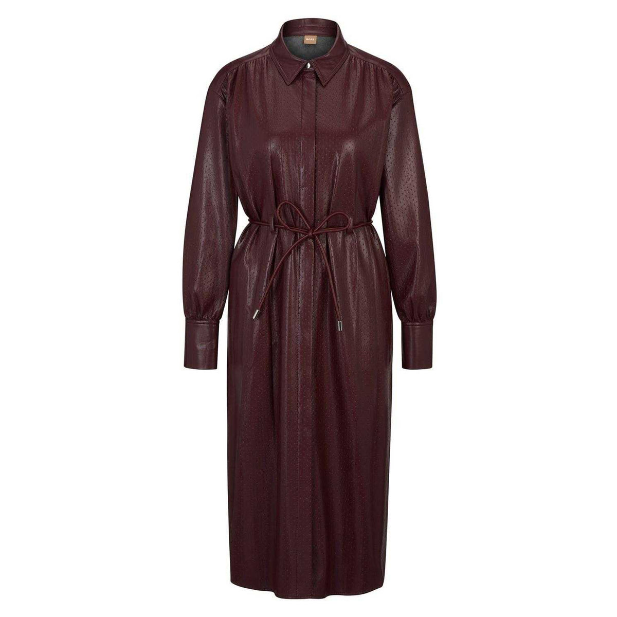 Red - Front - Boss Womens-Ladies Dibanora Collared Midi Shirt Dress