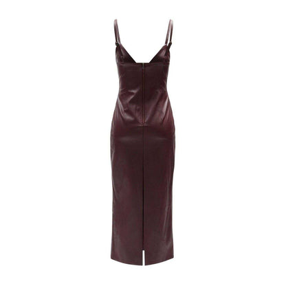 Burgundy - Back - Bardot Womens-Ladies Estine V Neck Sleeveless Midi Dress