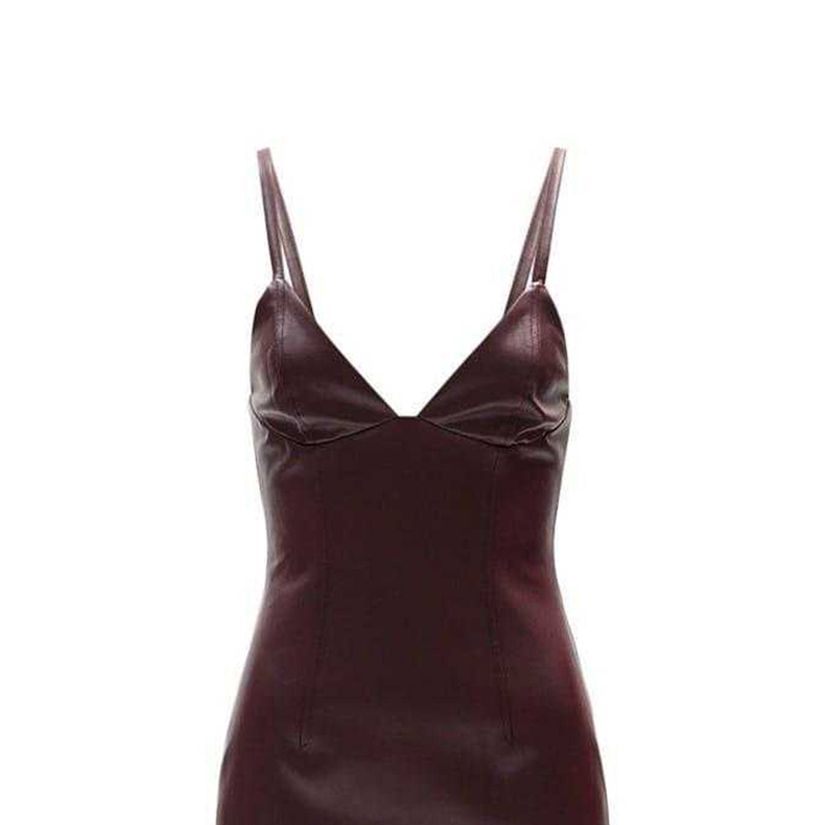 Burgundy - Side - Bardot Womens-Ladies Estine V Neck Sleeveless Midi Dress
