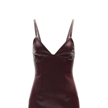 Burgundy - Side - Bardot Womens-Ladies Estine V Neck Sleeveless Midi Dress