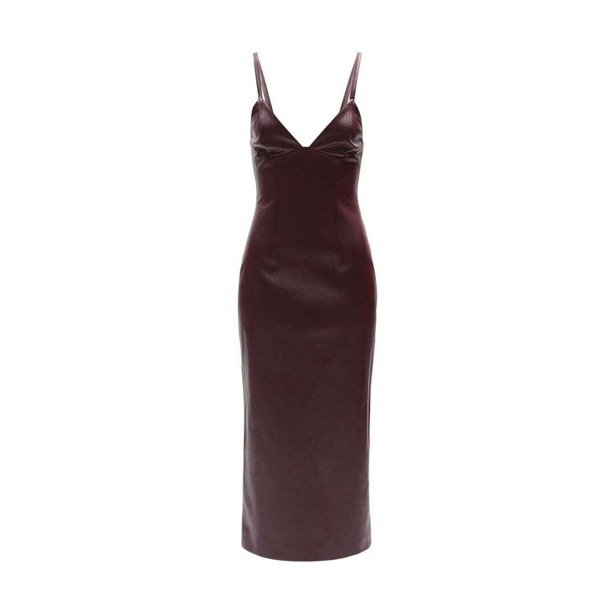 Burgundy - Front - Bardot Womens-Ladies Estine V Neck Sleeveless Midi Dress