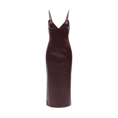 Burgundy - Front - Bardot Womens-Ladies Estine V Neck Sleeveless Midi Dress