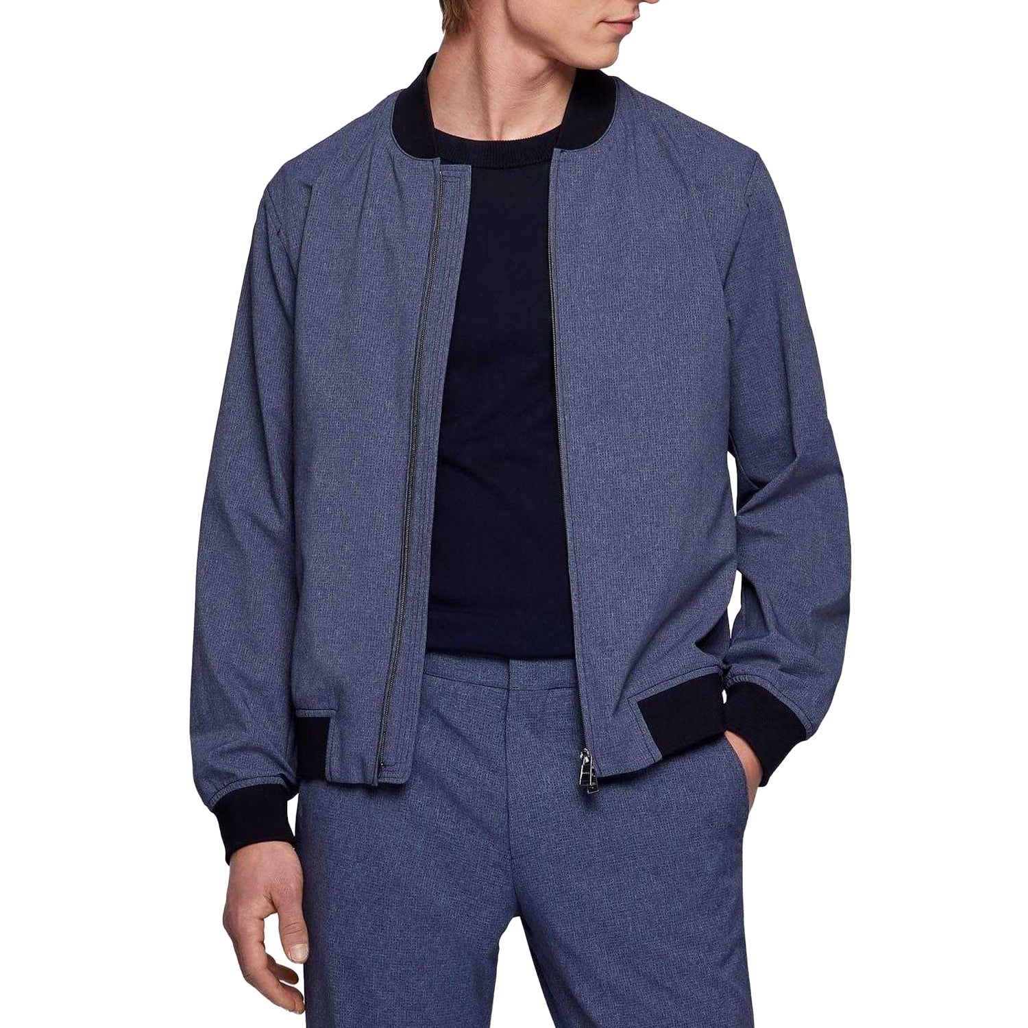 Blue - Side - Boss Mens P-Hanry Bomber Jacket