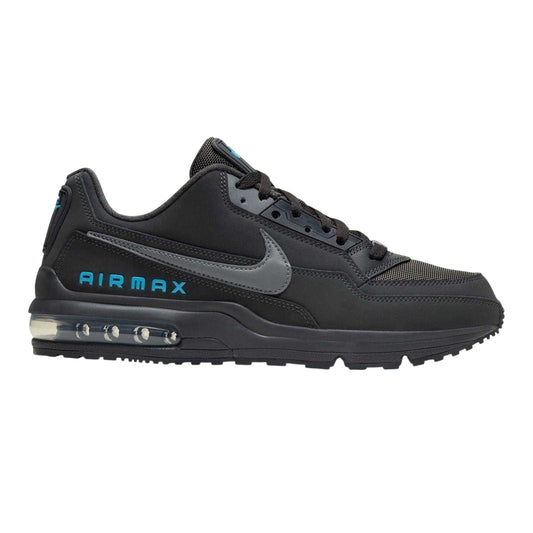 Anthracite-Blue - Front - Nike Mens Air Max Coated Leather Trainers