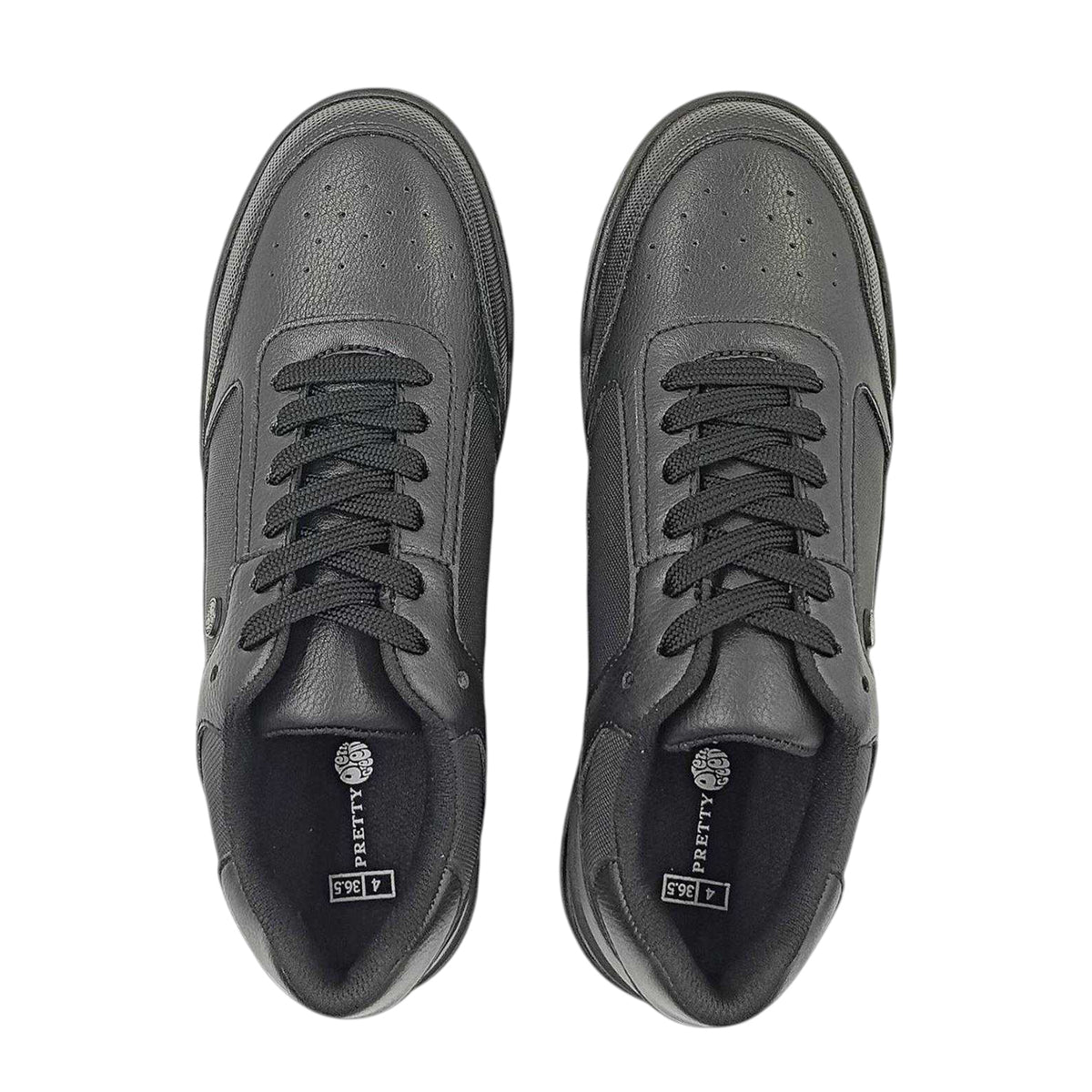 Black - Side - Pretty Green Childrens-Kids Moc Toe School Formal Shoes