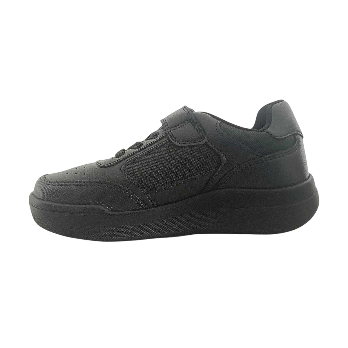 Black - Back - Pretty Green Childrens-Kids Moc Toe Flat Formal Shoes