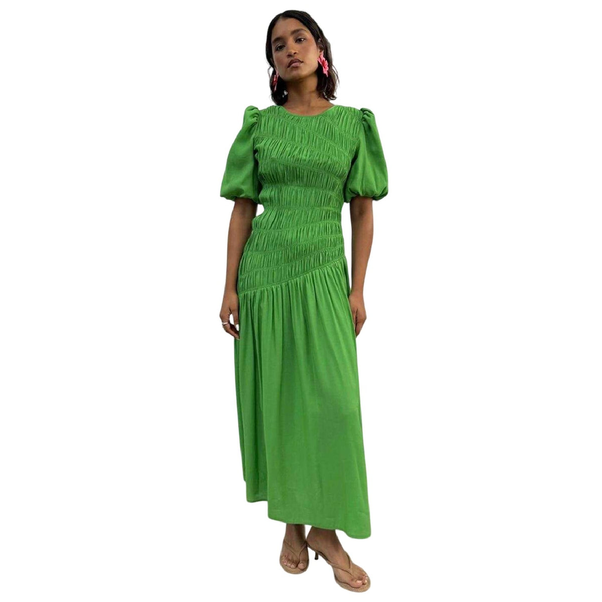 Green - Pack Shot - Never Fully Dressed Womens-Ladies Babydoll Maxi Dress