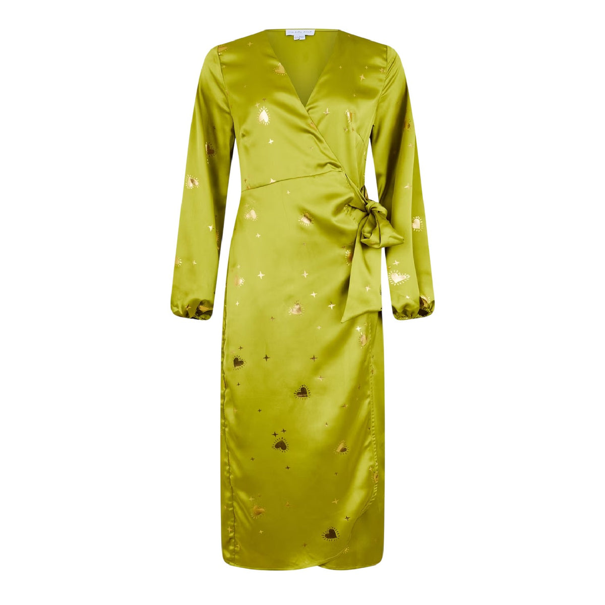 Lime - Front - Never Fully Dressed Womens-Ladies Vienna Balloon Sleeve Wrap Dress