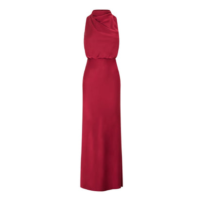 Burgundy - Front - Jarlo Womens-Ladies Rylie Evening Gown