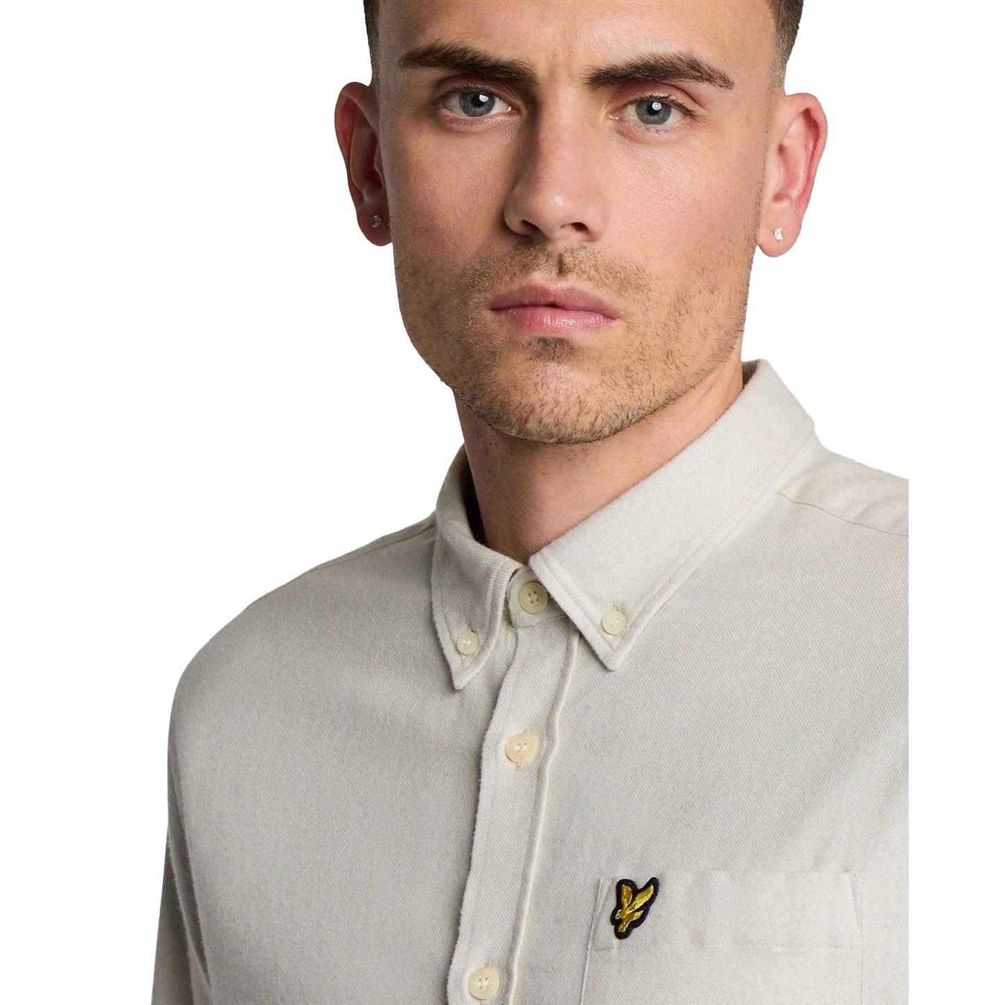 Beige - Lifestyle - Lyle & Scott Mens Plain Flannel Shirt