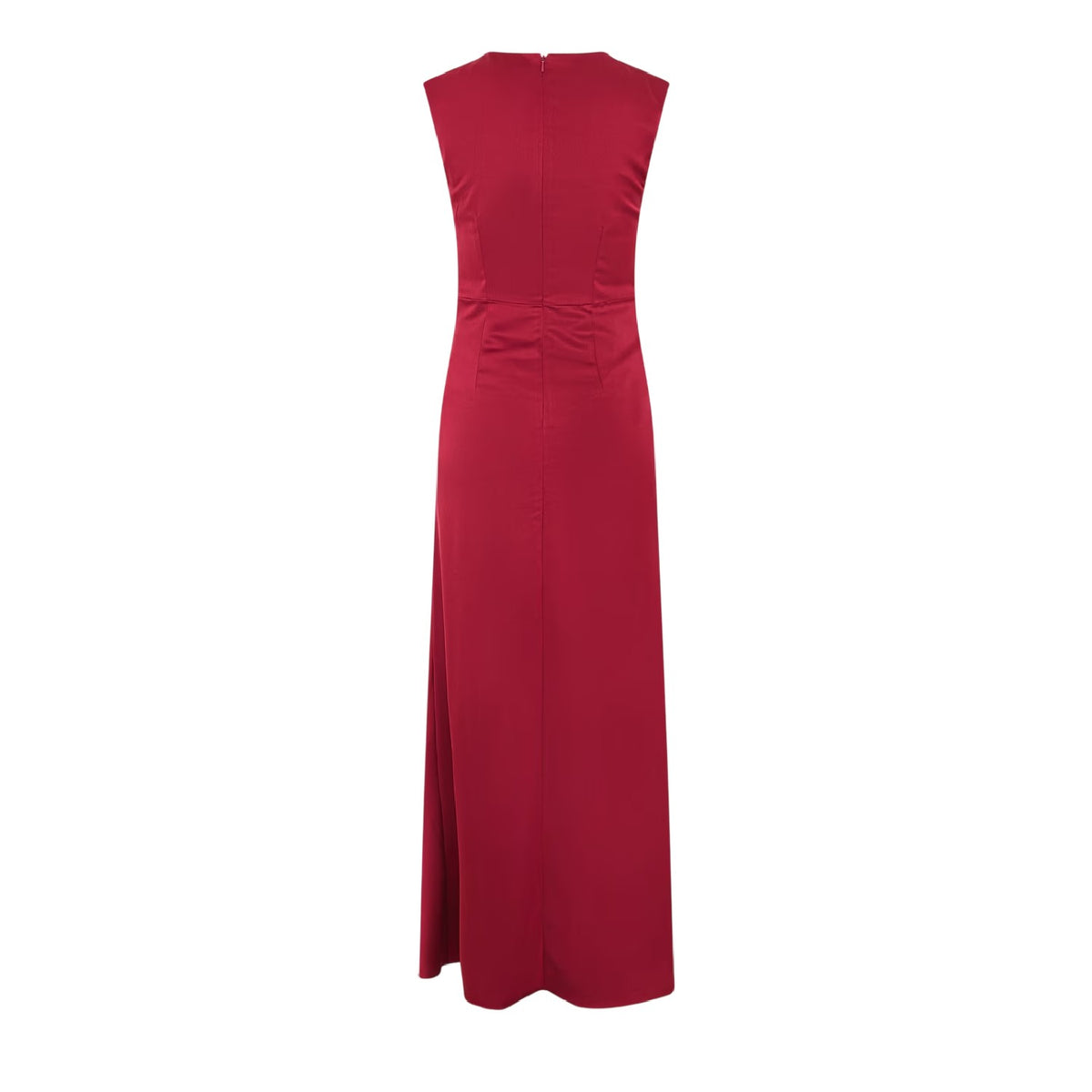 Burgundy - Back - Jarlo Womens-Ladies Arie Satin Evening Ballgown