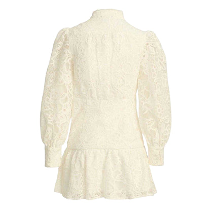 Ivory - Back - Bardot Womens-Ladies Remy Lace Mini Dress