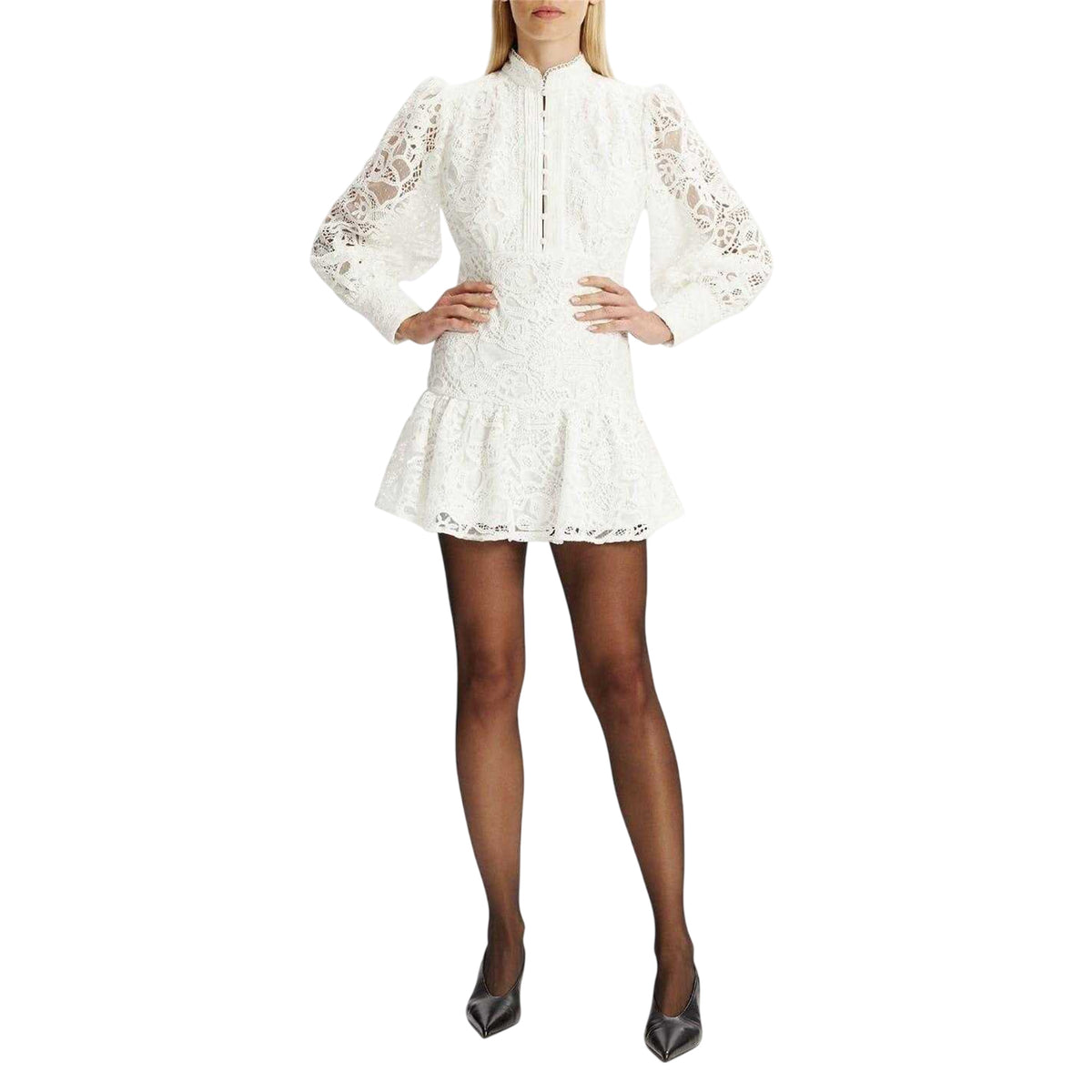 Ivory - Pack Shot - Bardot Womens-Ladies Remy Lace Mini Dress