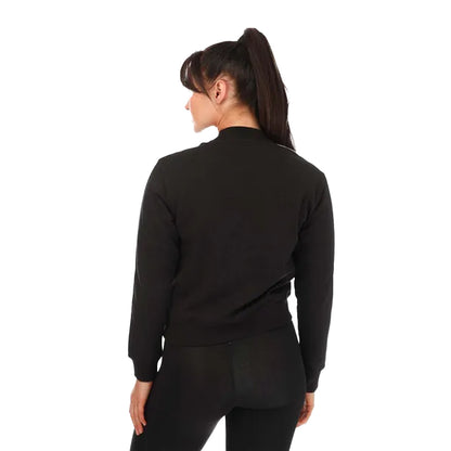 Black-White - Back - Adidas Womens-Ladies Stripes Mock Neck Sweatshirt
