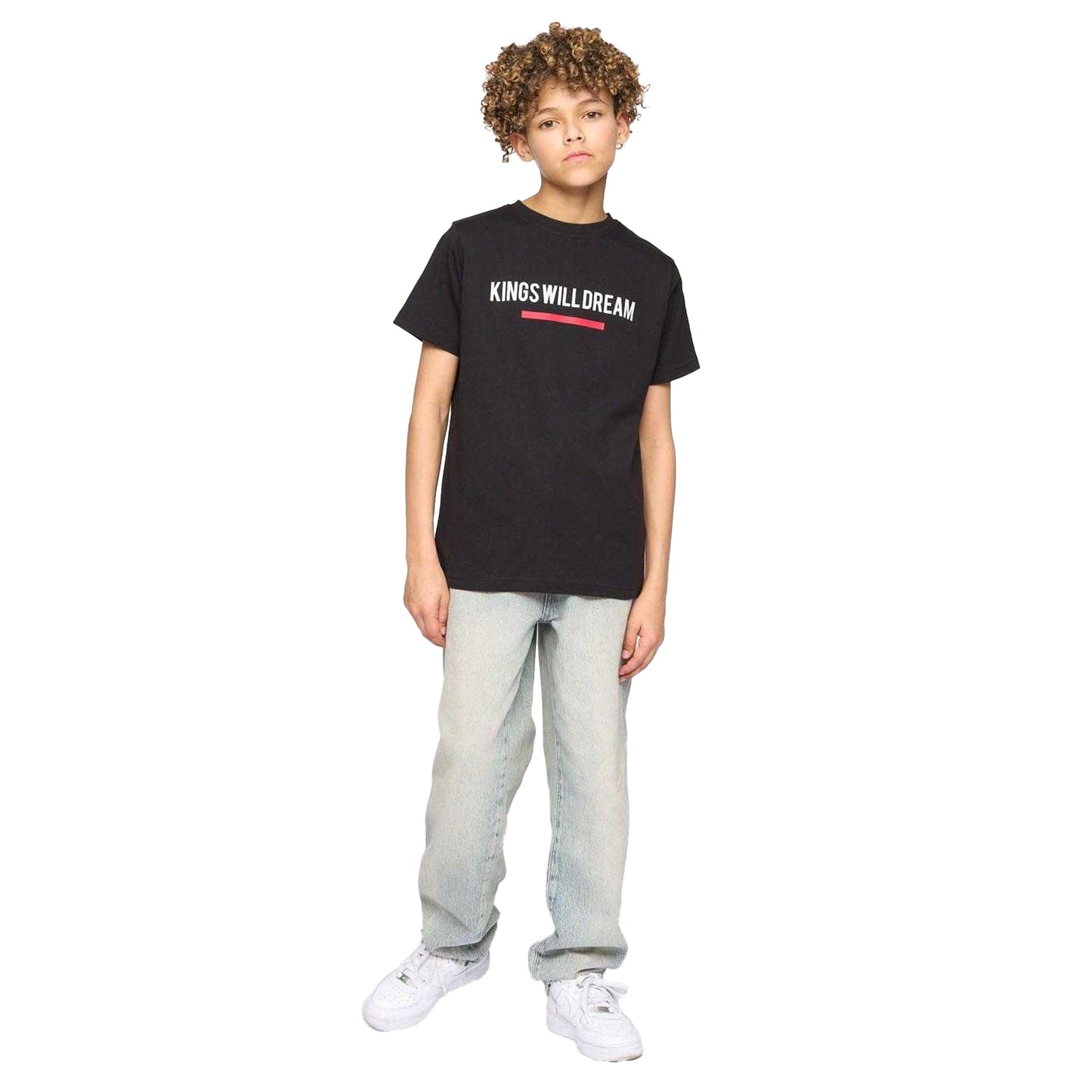 Black - Side - Kings Will Dream Childrens-Kids Dollar Bill T-Shirt
