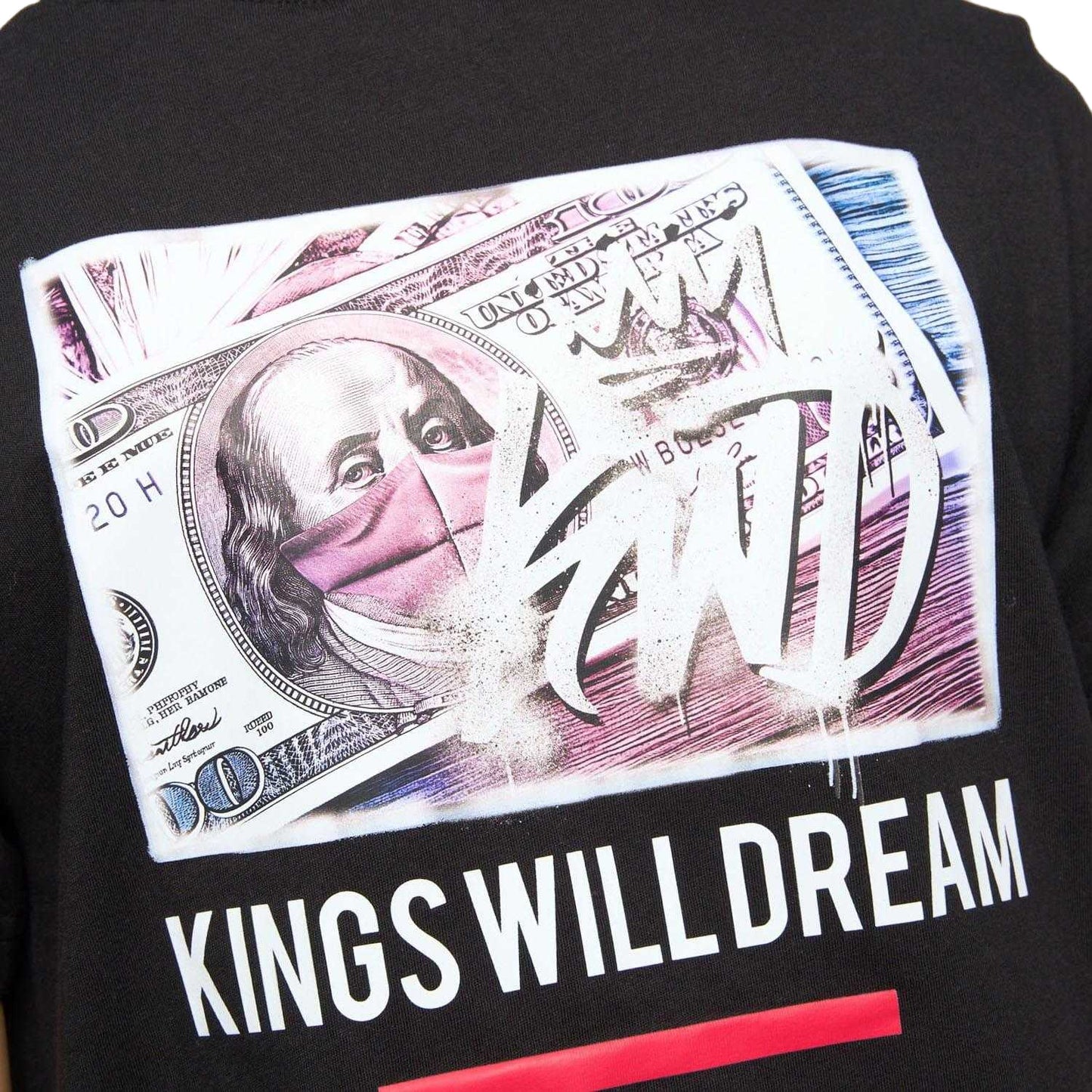 Black - Pack Shot - Kings Will Dream Childrens-Kids Dollar Bill T-Shirt
