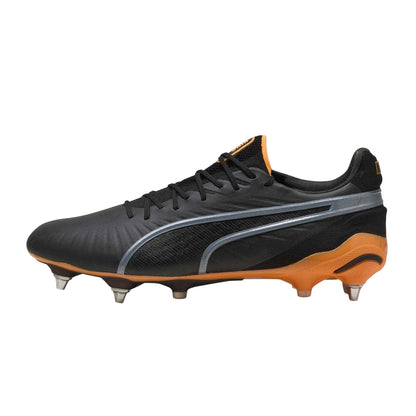 Black-Orange - Side - Puma Mens King Heritage Soft Ground Football Boots