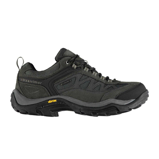 Charcoal - Front - Karrimor Mens Aspen Leather Waterproof Walking Shoes