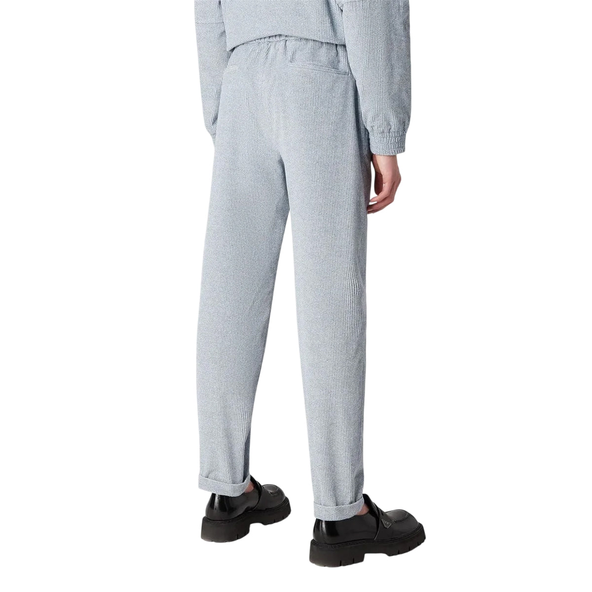 Blue - Back - Emporio Armani Mens Tapered Leg Trousers