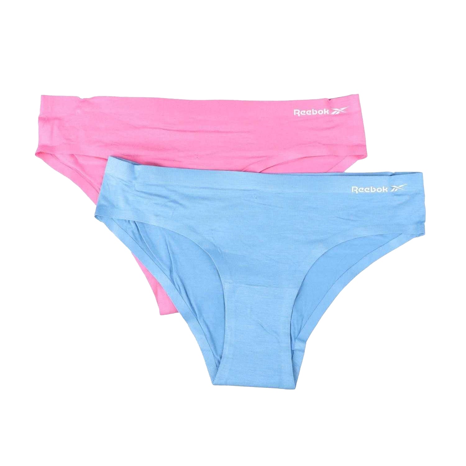 Blue-Pink - Front - Reebok Womens-Ladies Bonded Briefs (Pack of 2)