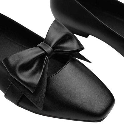 Black - Side - Where´s That From Womens-Ladies Square Toe Ballet Flats