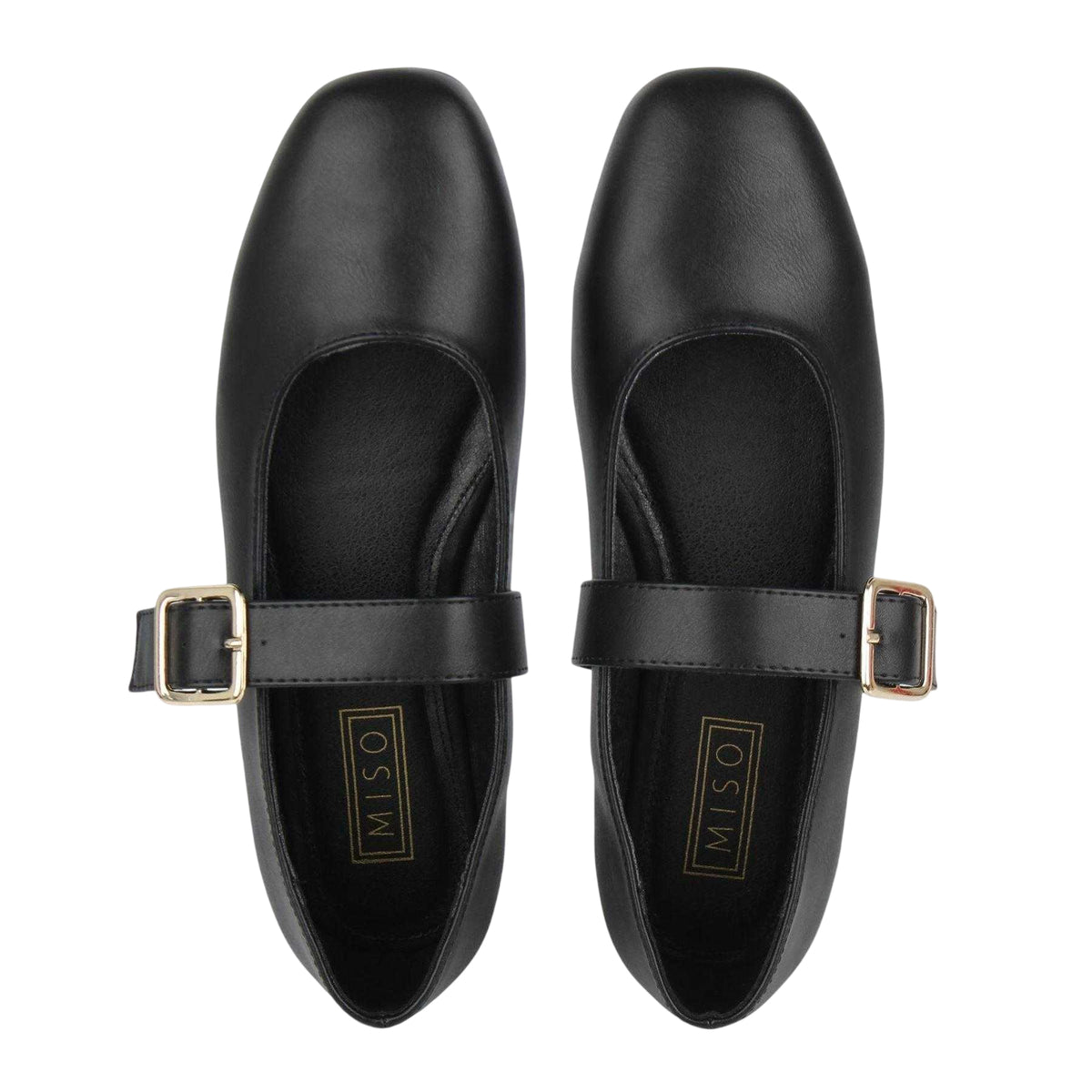 Black - Side - Miso Womens-Ladies Flat Mary Janes