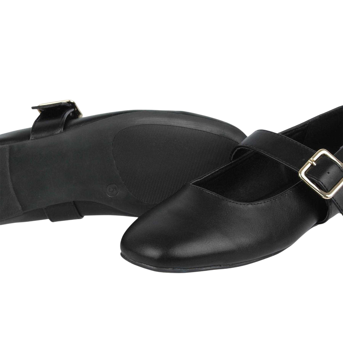 Black - Lifestyle - Miso Womens-Ladies Flat Mary Janes