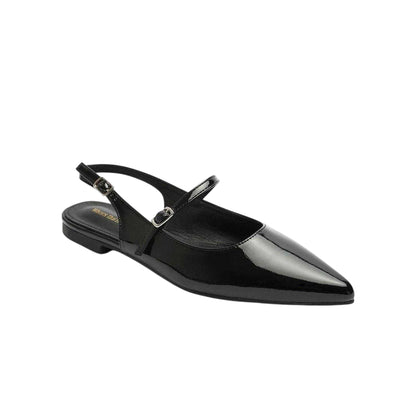 Black Patent - Back - Where´s That From Womens-Ladies Open Back Ballet Flats