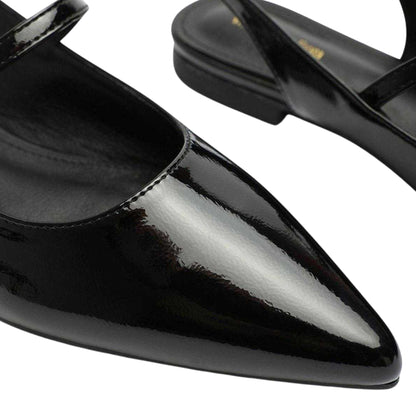 Black Patent - Lifestyle - Where´s That From Womens-Ladies Open Back Ballet Flats