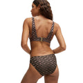 Brown - Back - Boss Womens-Ladies Monogram Jacquard Bikini Bottoms