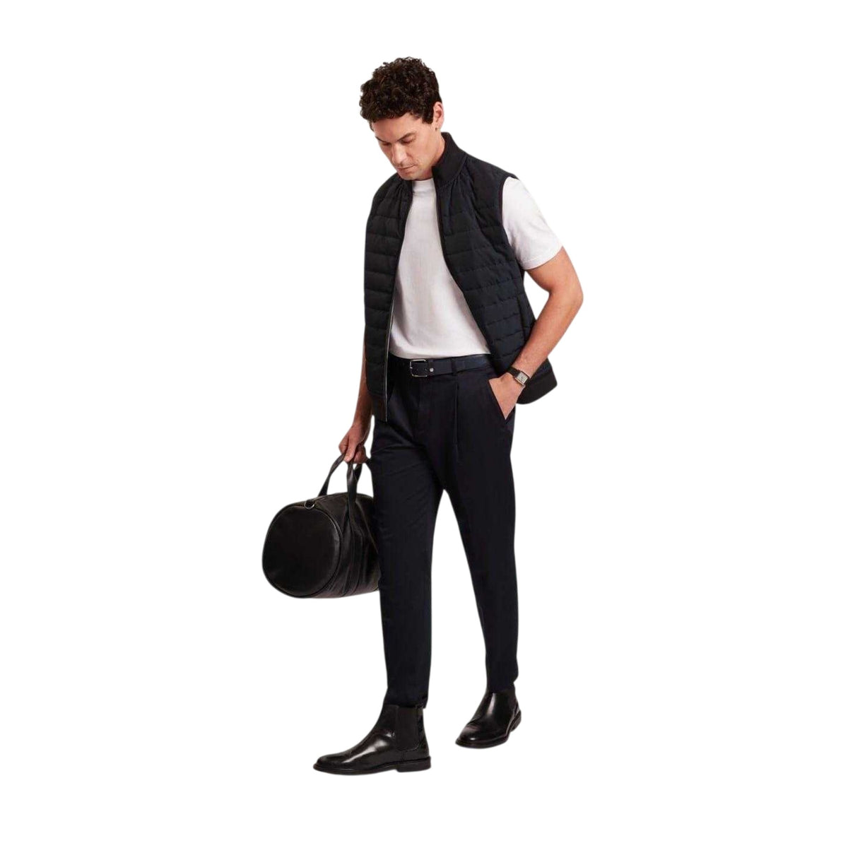 Navy - Pack Shot - Ted Baker Mens Quilted Gilet
