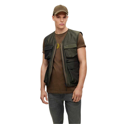 Dark Green - Pack Shot - Boss Mens Onslow Gilet