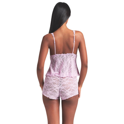 Baby Pink - Back - Skims Womens-Ladies Lace Stretch Triangle Cups Lingerie Set
