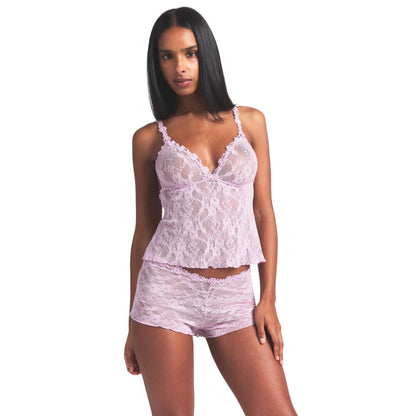 Baby Pink - Side - Skims Womens-Ladies Lace Stretch Triangle Cups Lingerie Set