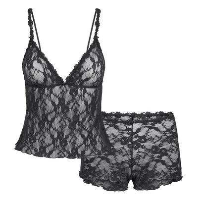 Soot Grey - Front - Skims Womens-Ladies Lace Stretch Triangle Cups Lingerie Set