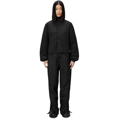 Black - Side - Rains Womens-Ladies Lightweight Short Bomber Jacket