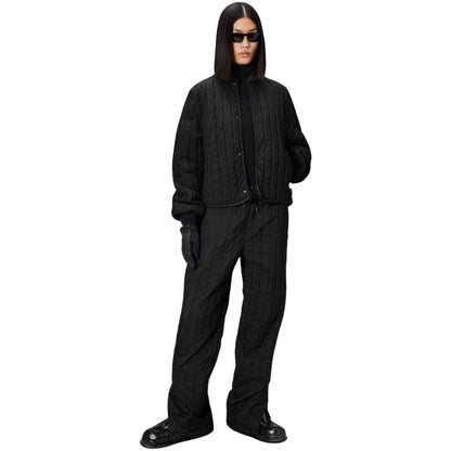 Black - Lifestyle - Rains Womens-Ladies Lightweight Short Bomber Jacket