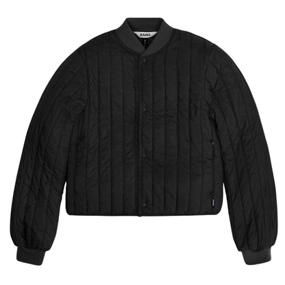Black - Front - Rains Womens-Ladies Lightweight Short Bomber Jacket