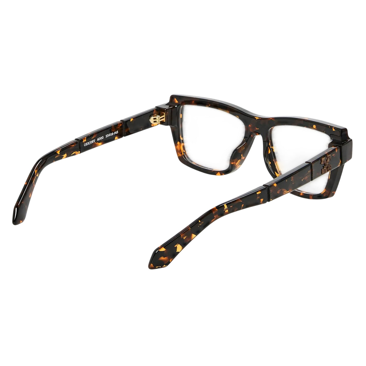 Dark Havana Brown - Back - Off White Style 8v Square Glasses