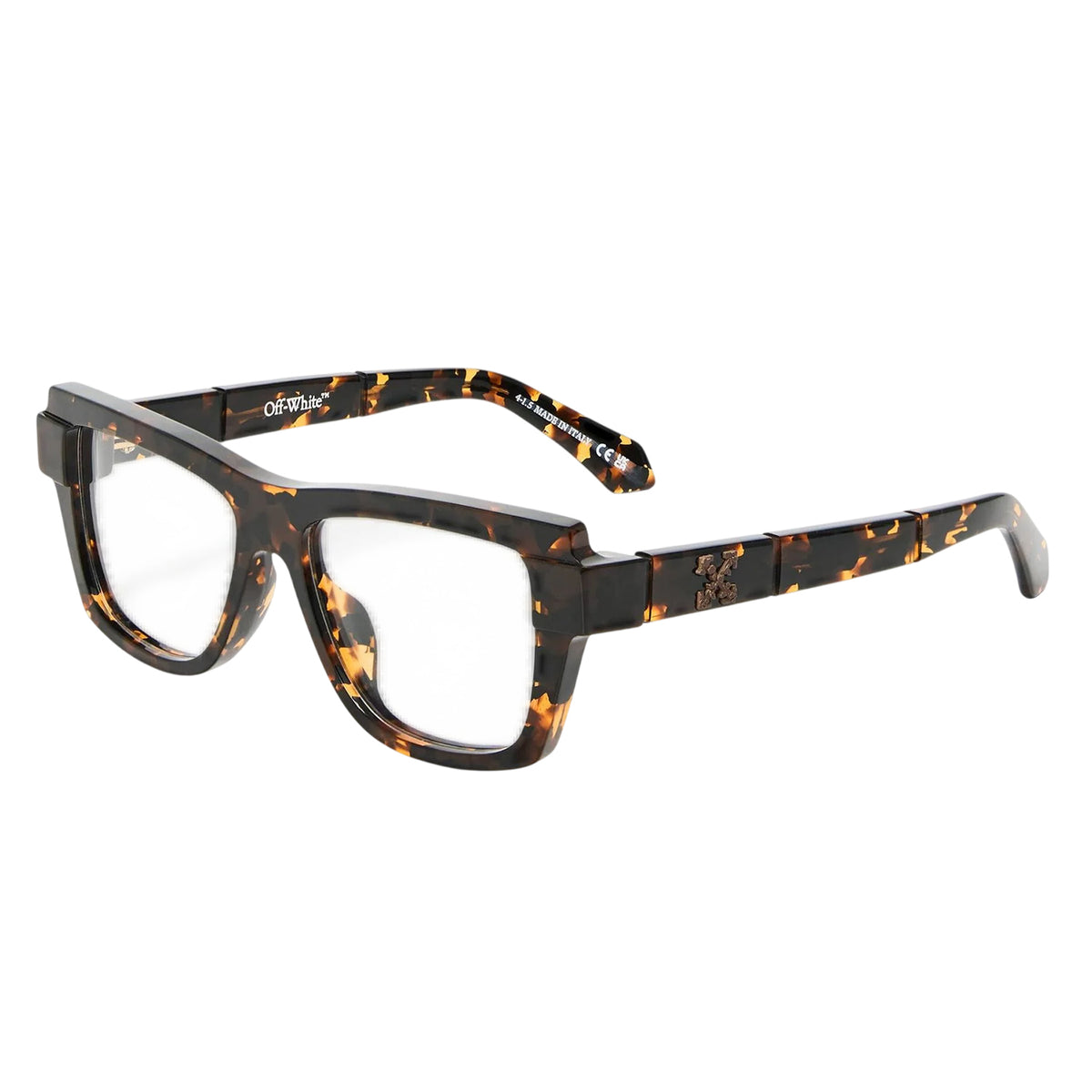 Dark Havana Brown - Front - Off White Style 8v Square Glasses