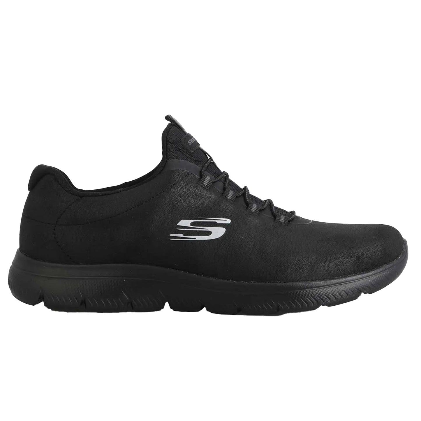 Black - Side - Skechers Womens-Ladies Summits Itz Bazik Trainers